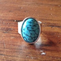 Marble Turquoise Ring (Wide Band) - Thumbnail 3