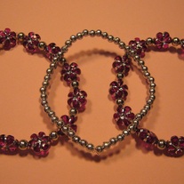 Purple Flower Acrylic Stretch Bracelets