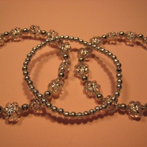 Clear Flower Acrylic Stretch Bracelets