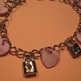 Purple Shell Heart Charm Bracelet - Thumbnail 1
