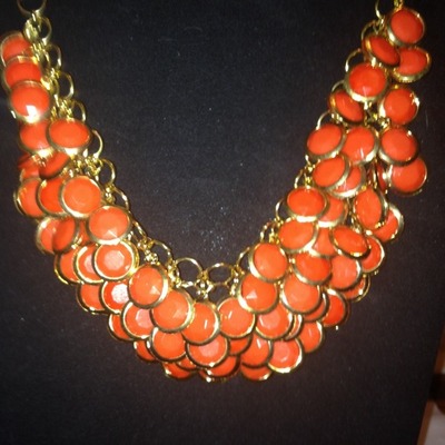 Big orange statement necklace. Earrings not includ Size: OS