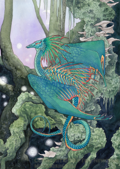 Original Fantasy Dragon Painting: "Prismatic"