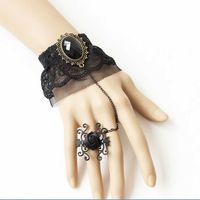EVENING DRESS PARTY BLACK LACE GOTHIC BRACELET & NECKLACE SETEVENING DRESS PARTY BLACK LACE GOTHIC BRACELET & NECKLACE SET  - Thumbnail 2