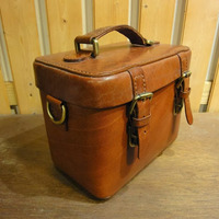 Saddle Leather Makeup Box - Thumbnail 1