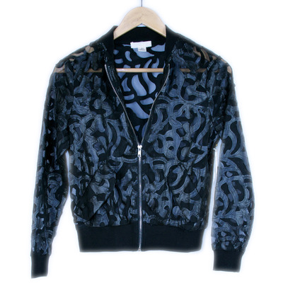 Stand up collar jacket in black