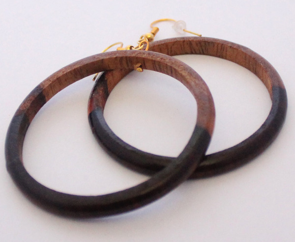 Large Wooden Hoops-Two Tone
