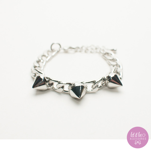 Third Time's The Charm Spike Bracelet (Silver)