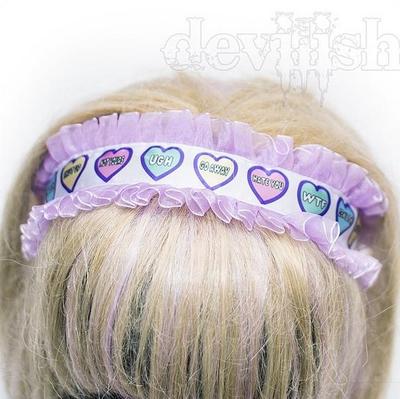 Punky heart hairband(Purple)
