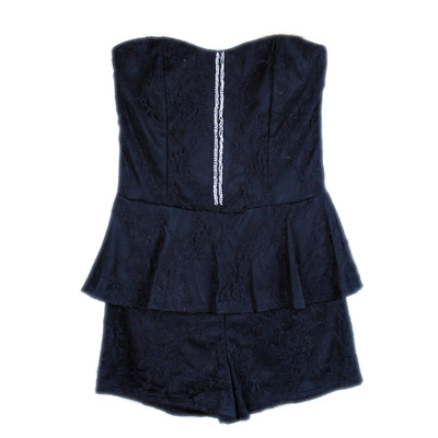 Strapless lace romper