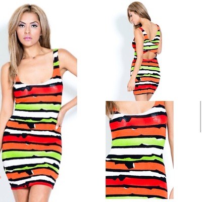 Multi Color Open Back Beauty