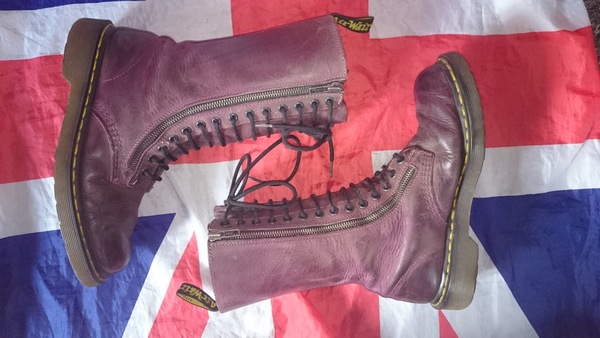Brown Purple Double Zip Dr Doc Martens -UK 7*EU 41*US 9