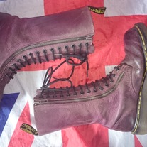 Brown Purple Double Zip Dr Doc Martens -UK 7*EU 41*US 9