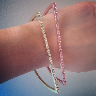 Half moon encrusted bangles