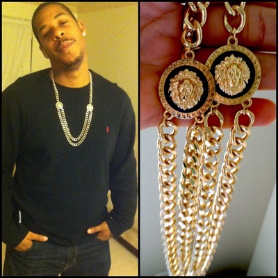 Double dipped lion necklace