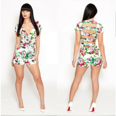 Vintage print short  set