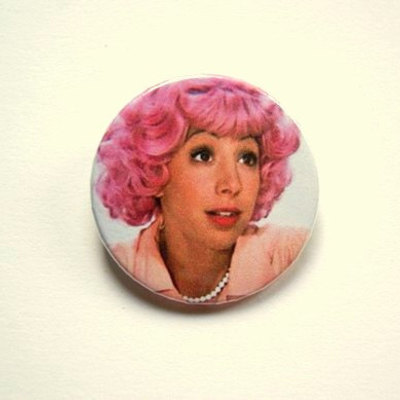 Grease pink girls - frenchy - pinback button, magnet or clip 1.5 inch (38mm)