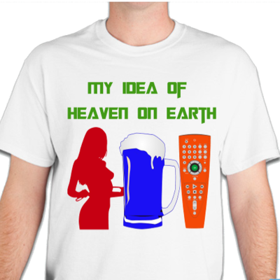Heaven on earth men's basic t shirt - Thumbnail 4