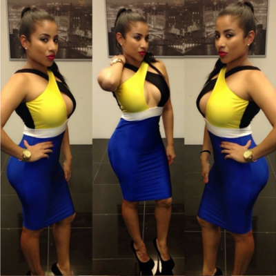 Cross open back dress 