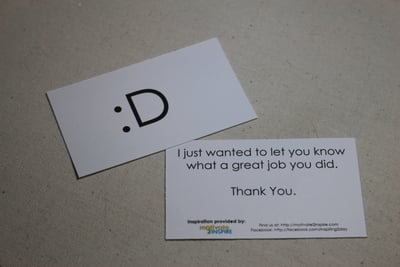 "Thank You" mini-card - All Smiles - (For a Great Job)