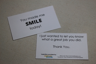 "Thank You" mini-card - You Made Me Smile Today - (For a Great Job)