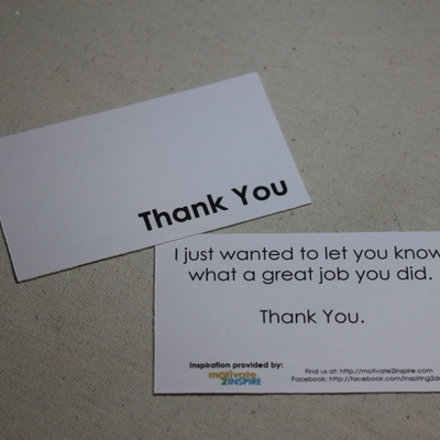 "thank you" mini-card - modern look - (for a great job)