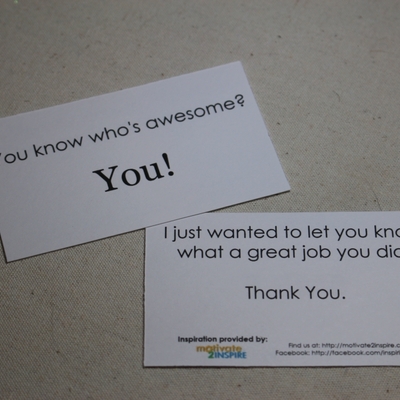"thank you" mini-card - you know who's awesome? you! - (for a great job) - Thumbnail 4