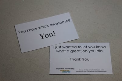 "Thank You" mini-card - You Know Who's Awesome? You! - (For a Great Job)