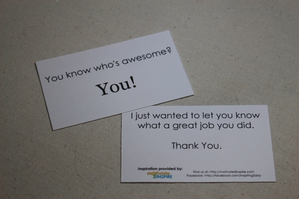 "Thank You" mini-card - You Know Who's Awesome? You! - (For a Great Job)