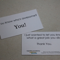 "Thank You" mini-card - You Know Who's Awesome? You! - (For a Great Job)