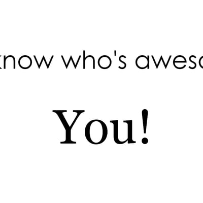 "thank you" mini-card - you know who's awesome? you! - (for a great job)
