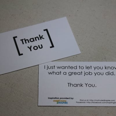"thank you" mini-card - bold look - (for a great job) - Thumbnail 2