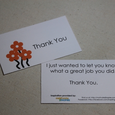 "thank you" mini-card - flower power 1 - (for a great job)