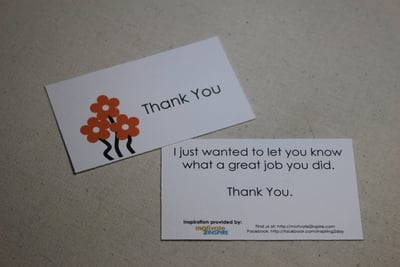 "Thank You" mini-card - Flower Power 1 - (For a Great Job)