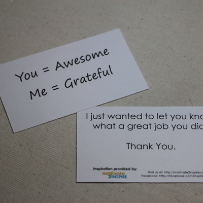 "thank you" mini-card - you = awesome, me = grateful - (for a great job) - Thumbnail 2