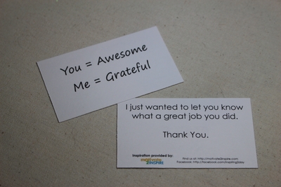 "Thank You" mini-card - You = Awesome, Me = Grateful - (For a Great Job)