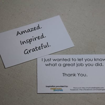 "thank you" mini-card - amazed. inspired. grateful. - (for a great job) - Thumbnail 2