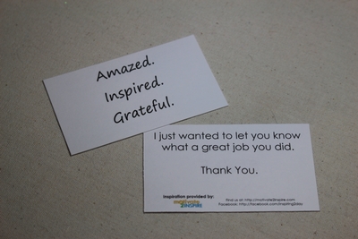 "Thank You" mini-card - Amazed. Inspired. Grateful. - (For a Great Job)
