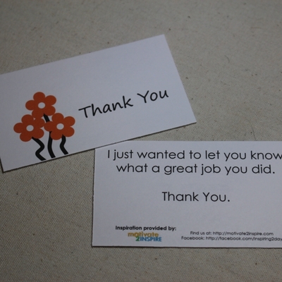 "thank you" mini-card - flower power 2 - (for a great job)
