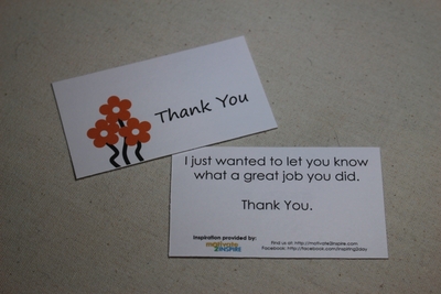 "Thank You" mini-card - Flower Power 2 - (For a Great Job)