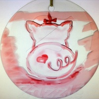 Pink unicorn or Pig ornament - Thumbnail 1