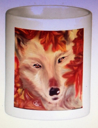 Fall wolf or snow wolf coffee mug