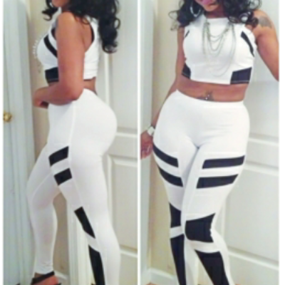   white two-piece jumpsuit