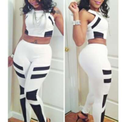   white two-piece jumpsuit