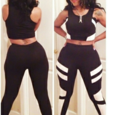   black two-piece jumpsuit