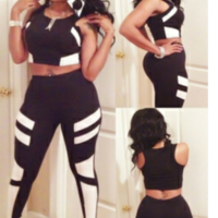   Black Two-piece Jumpsuit - Thumbnail 2