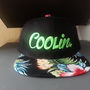 Coolin. Black/Green Floral Snapback-1
