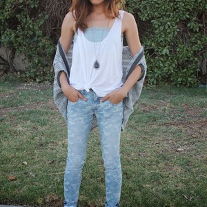 Grey Textured Cardigan