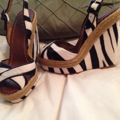 Authentic christian louboutin tigress wedges