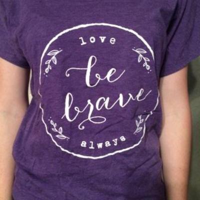 Ladies' dolman tri-blend purple rush be brave 