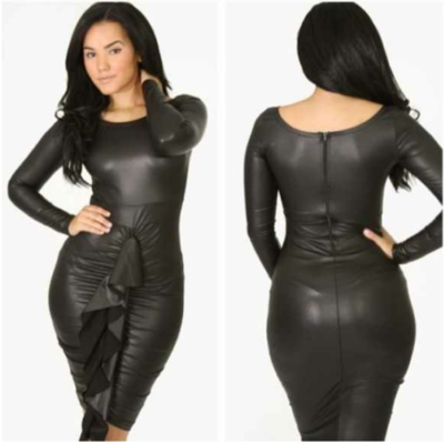  synthetic leather dress